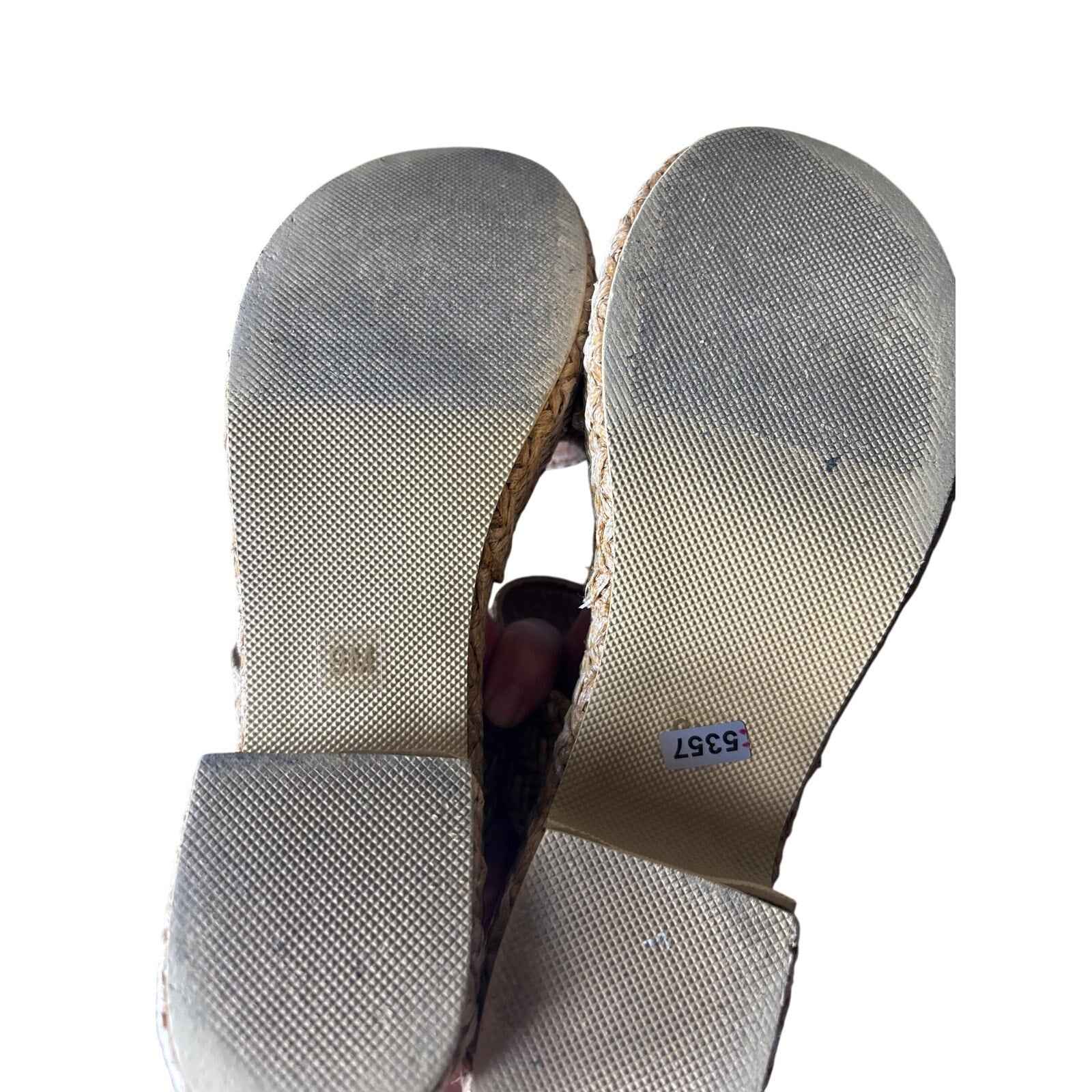 Beach Woven Two Strap Wedges Sz 9