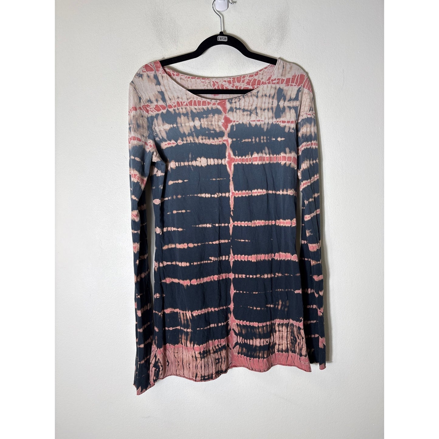 Hard Tail Navy Pink Tie Dye Long Sleeve Athletic Shirt Sz L