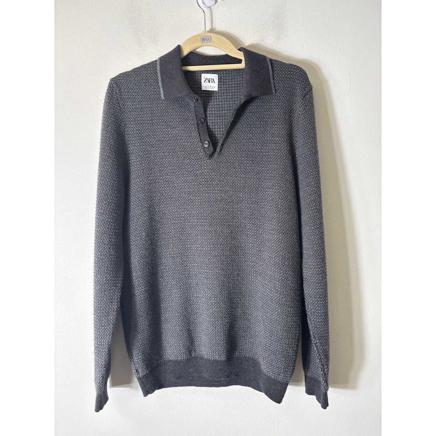 Mens Zara Gray Pullover Sweater Sz M