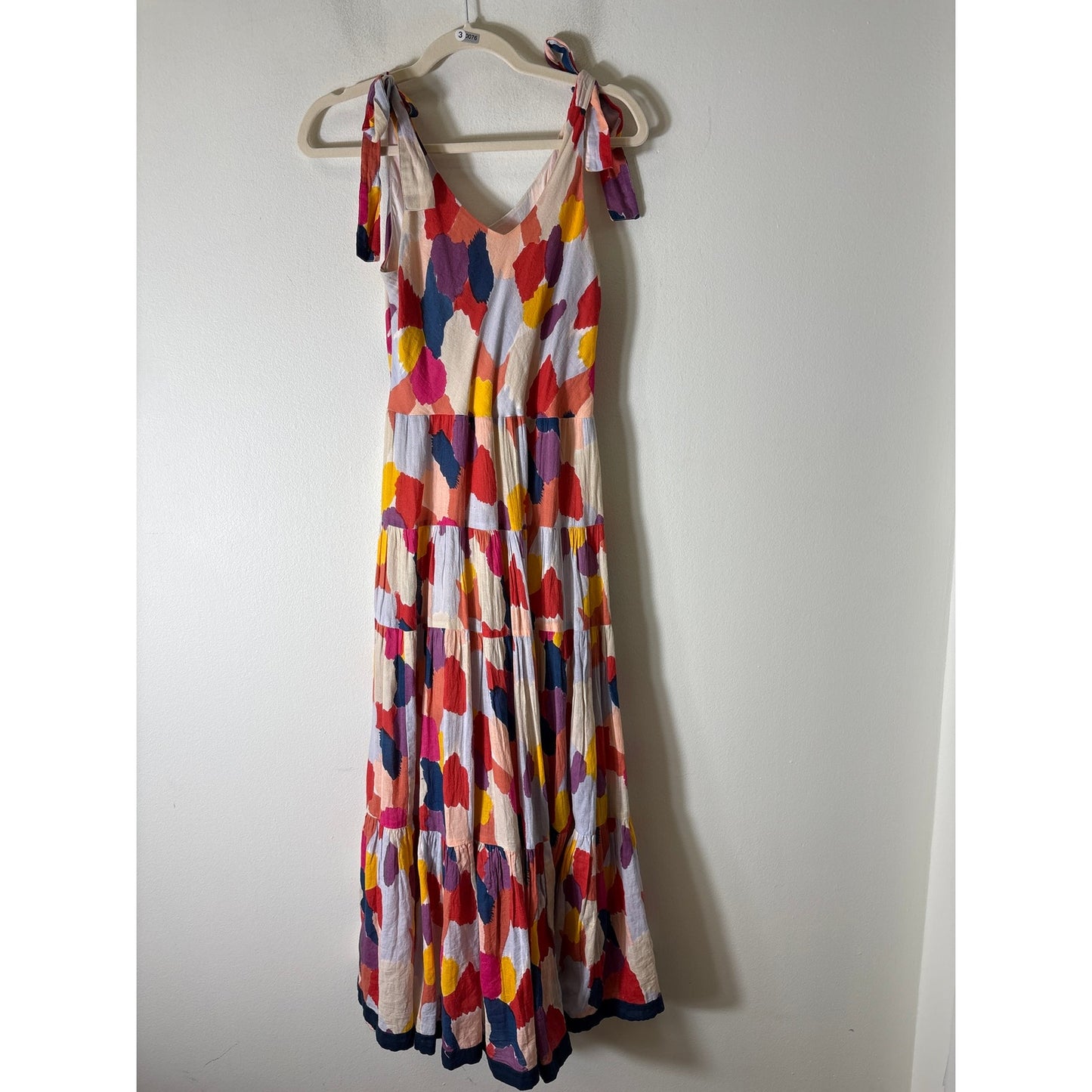 Pants Store Multicolored Sleeveless Tiered Cotton Maxi Dress Sz M
