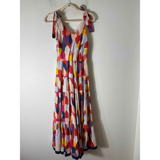 Pants Store Multicolored Sleeveless Tiered Cotton Maxi Dress Sz M