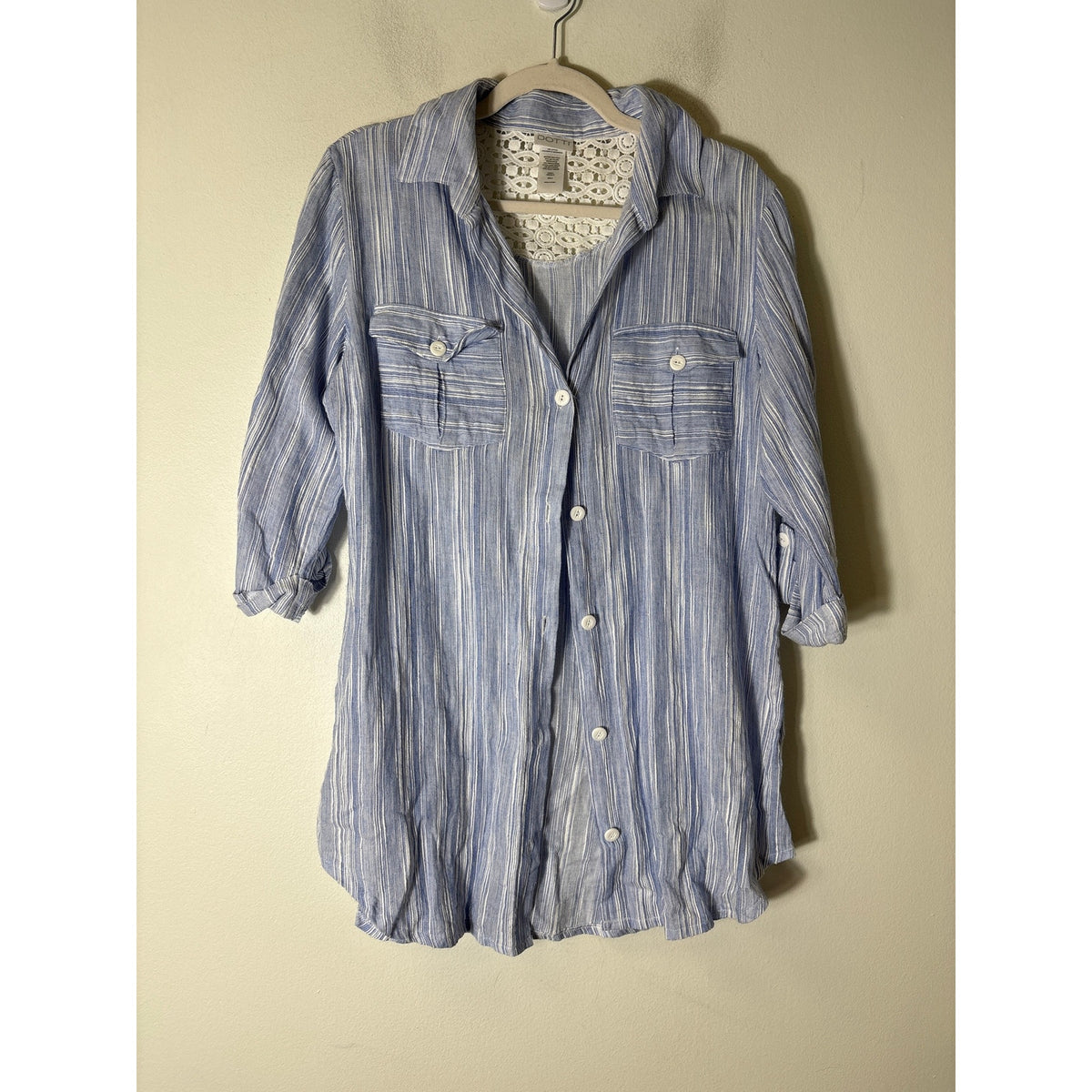 Dotti Cotton striped button down Sz S