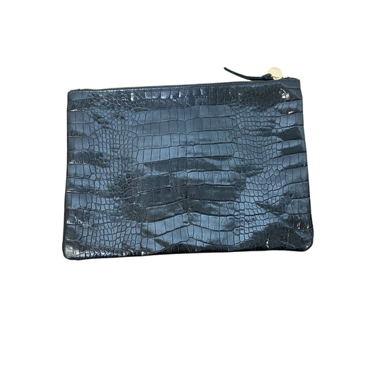 Clare V Flat Faux Gator Black Clutch 11"x8"
