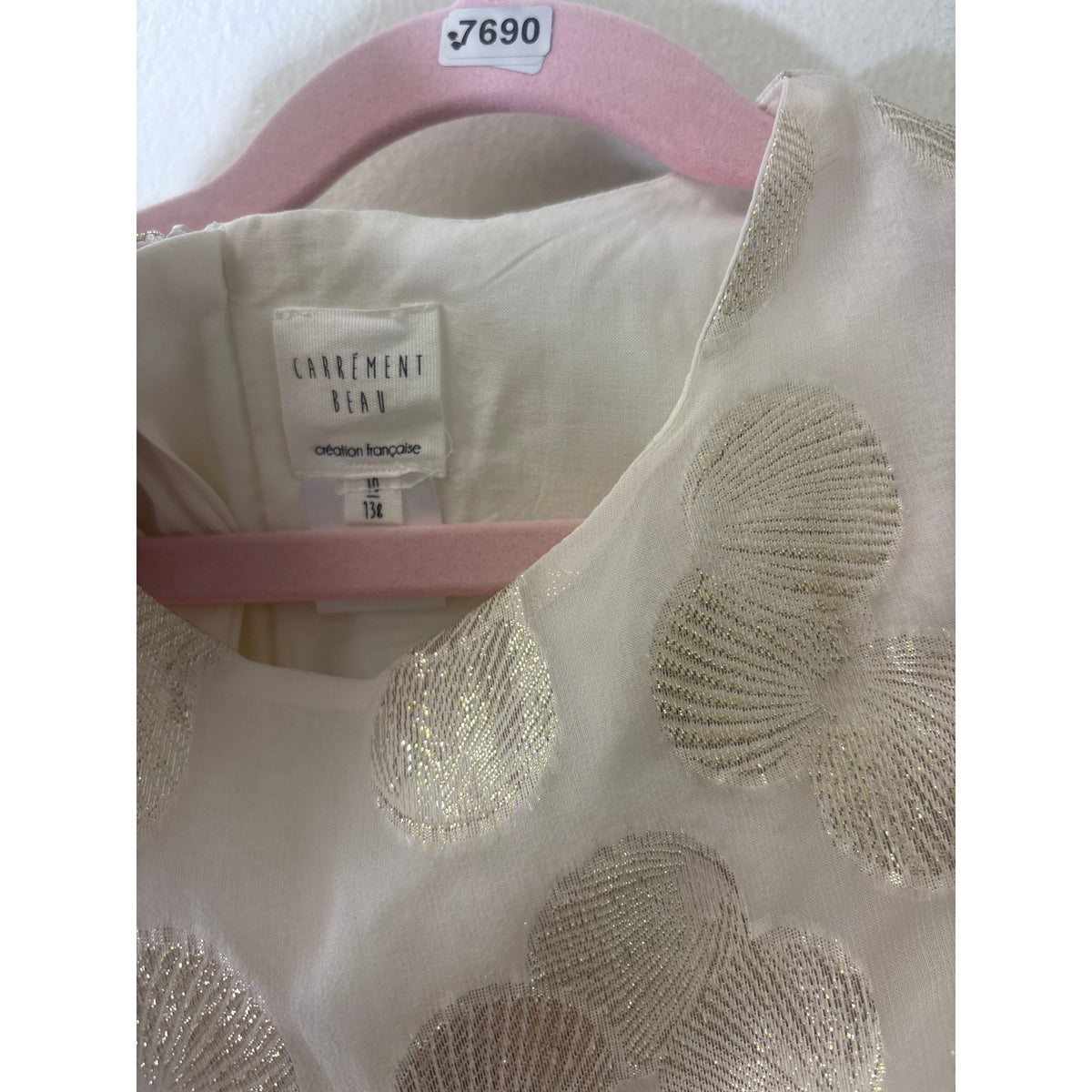Carrement Beau Gold Champagne Flutter Sleeve Blouse Sz 10