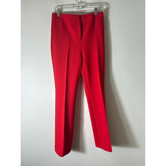 Ann Taylor Classic Red Straight Leg Ankle Pants Sz 4P