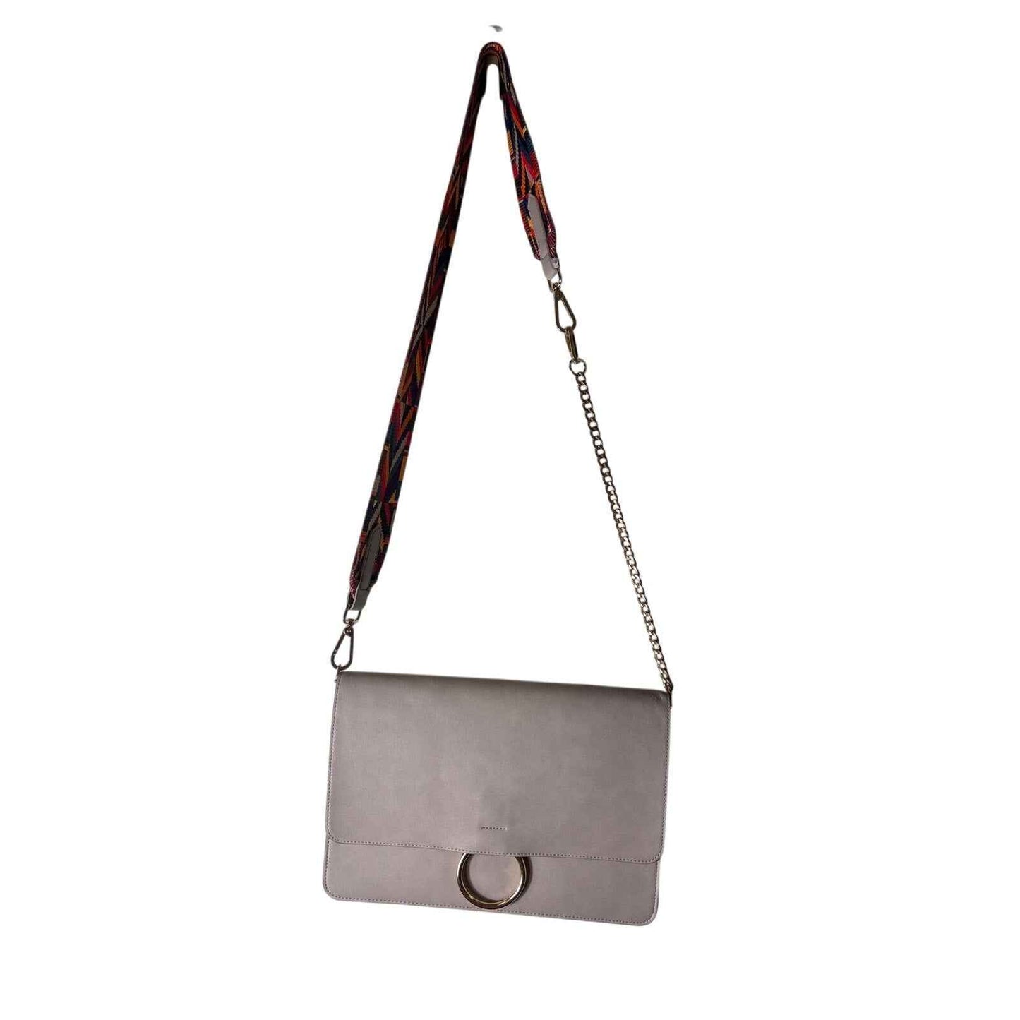 Muche & Muchette Gray Folover Crossbody Bag Sz 11.5"X8"