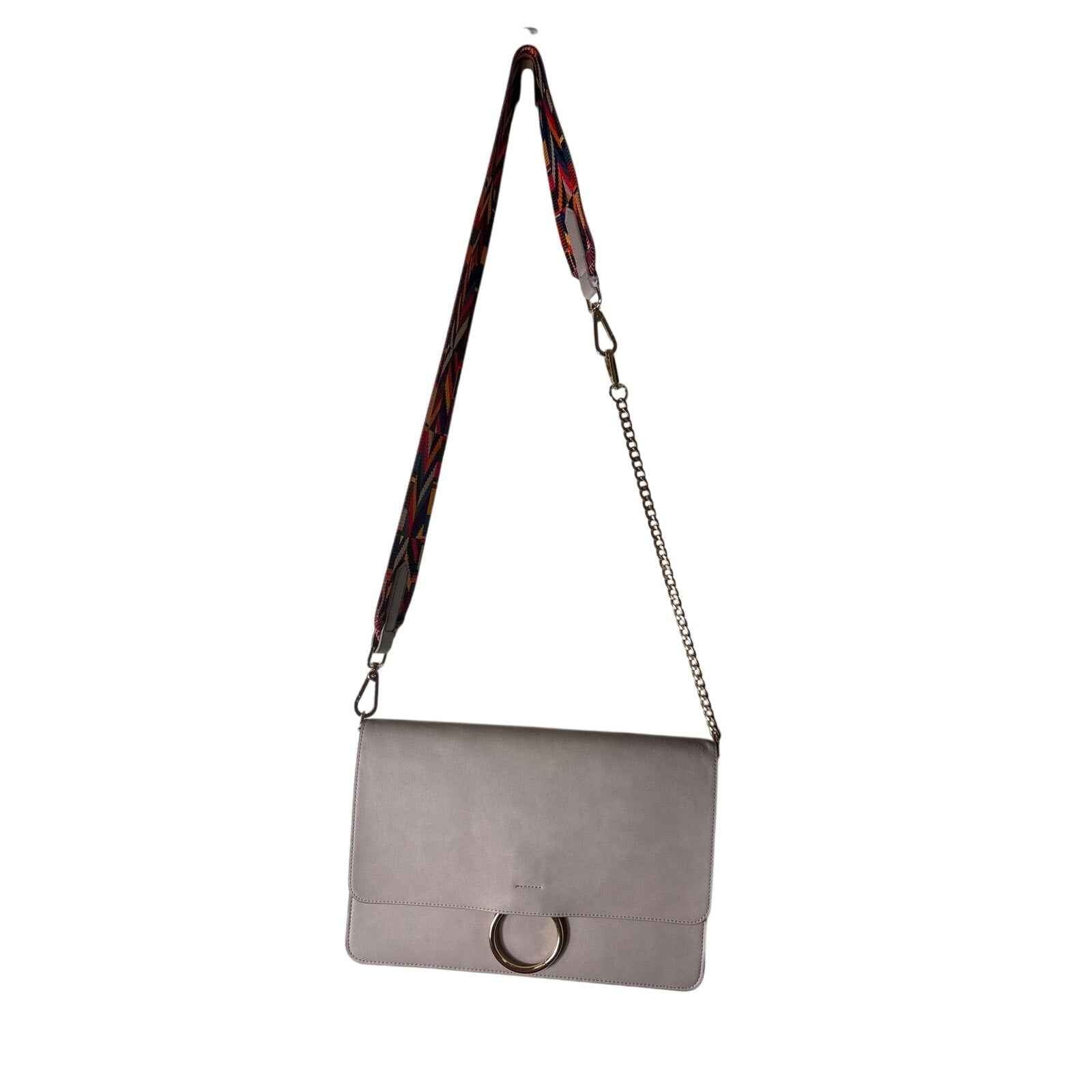 Muche & Muchette Gray Folover Crossbody Bag Sz 11.5"X8"