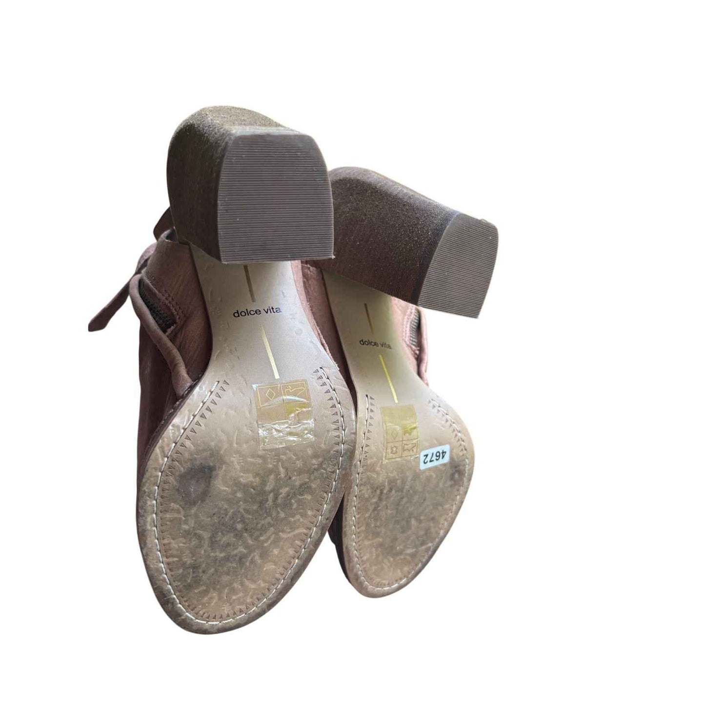 Dolce Vita Brown Leather Peep Toe High Heel Cut Out Booty Sz 8.5