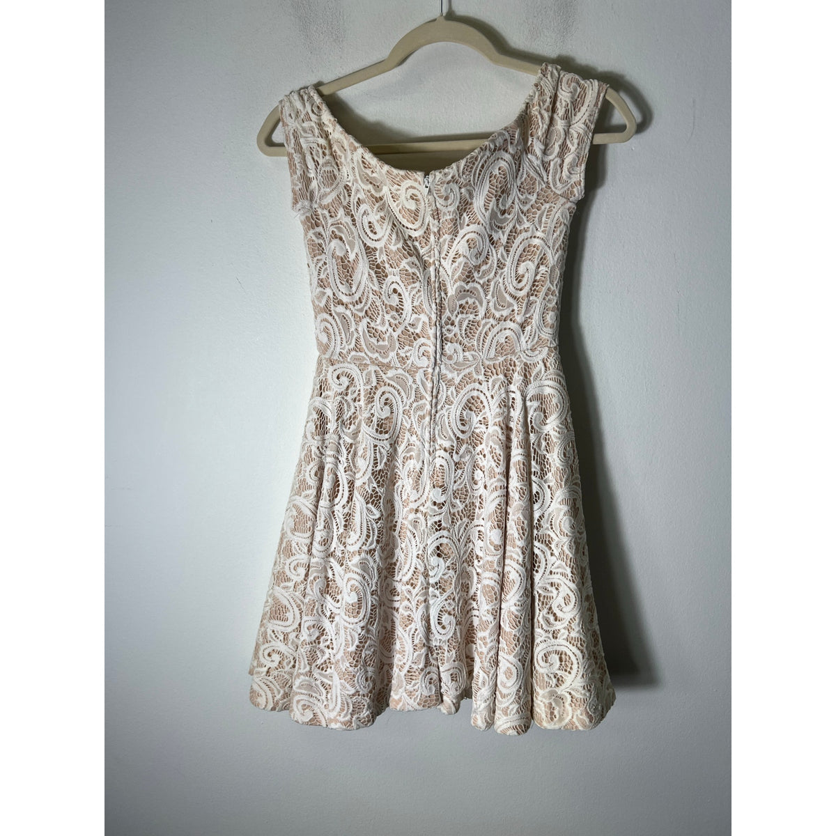 B Darlin White Lace Off The Shoulder Mini Dress Fits like a size 0/2