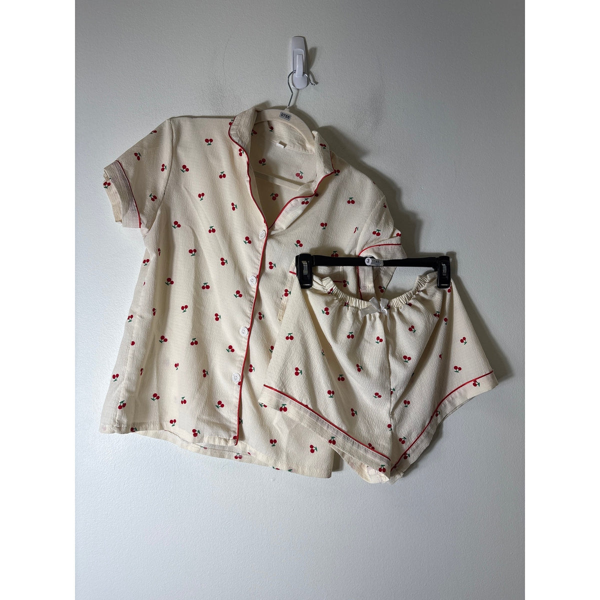No Brand Cherry Pajama Shorts Set Sz S