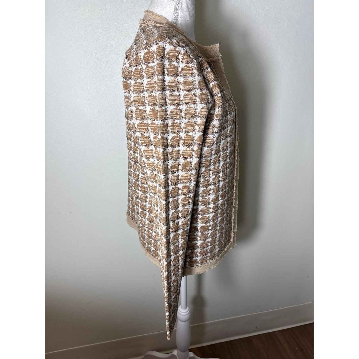 NWT Carlisle Tan Fringed Trim Top Sz M and Jacket Sz S