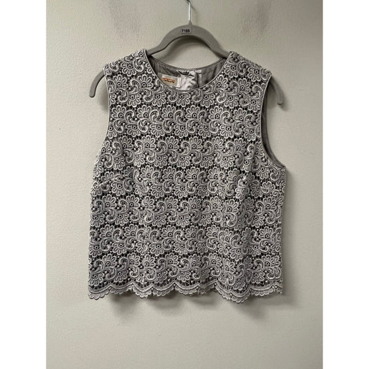 Talbots Silver Tan Sleeveless Shell Sz 6