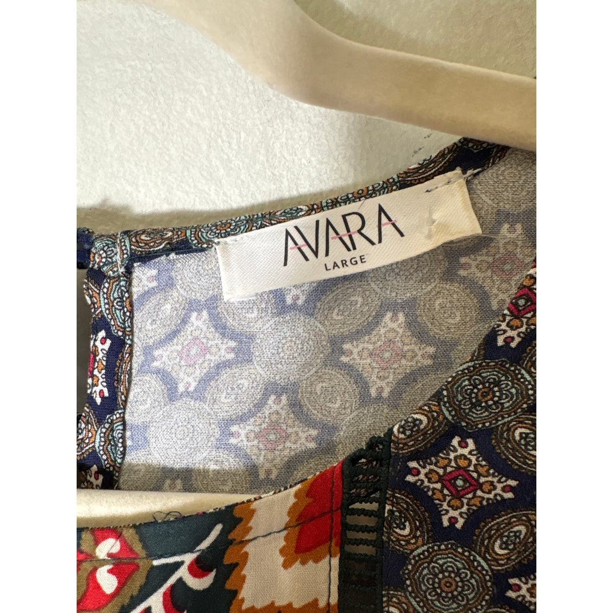 Avara Mulitcolor Mixed Print Long Sleeve Shirt Sz L