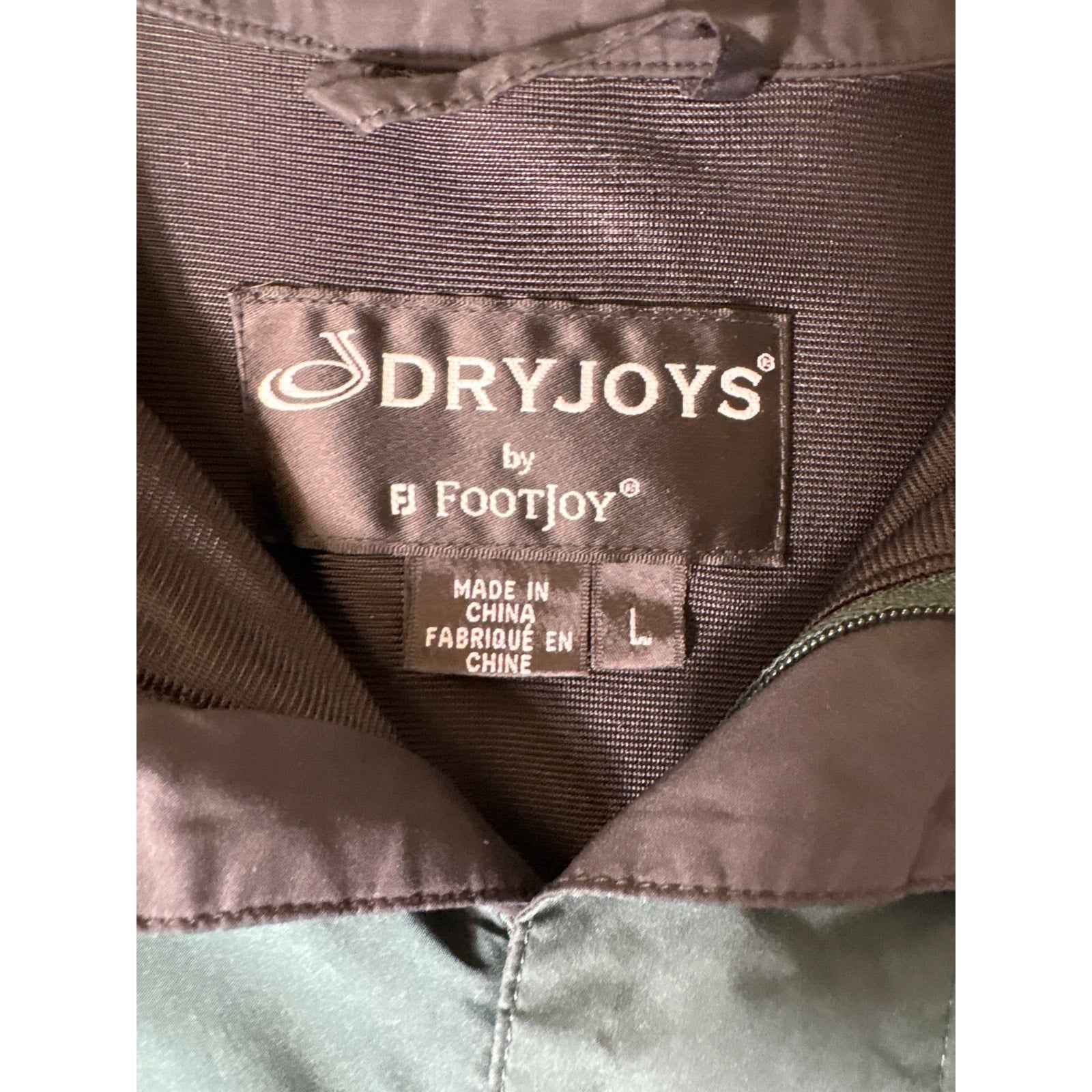 Mens Dryjoys Dark Green Long Sleeve Zip Front Rain Jacket Sz L