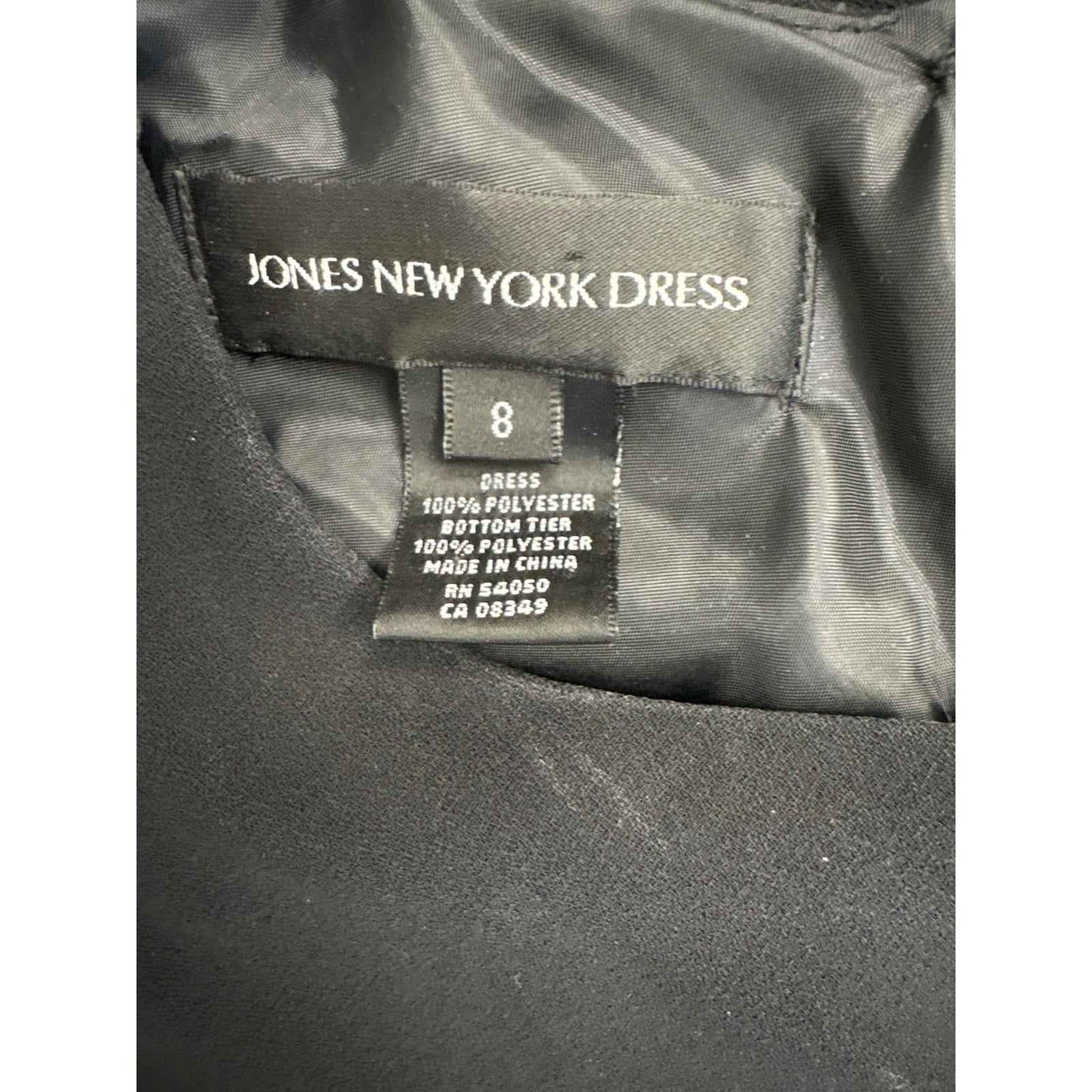 JONES NEW YORK DRESS BLACK SLEEVELESS SPECIAL OCCASION DRESS SZ 8