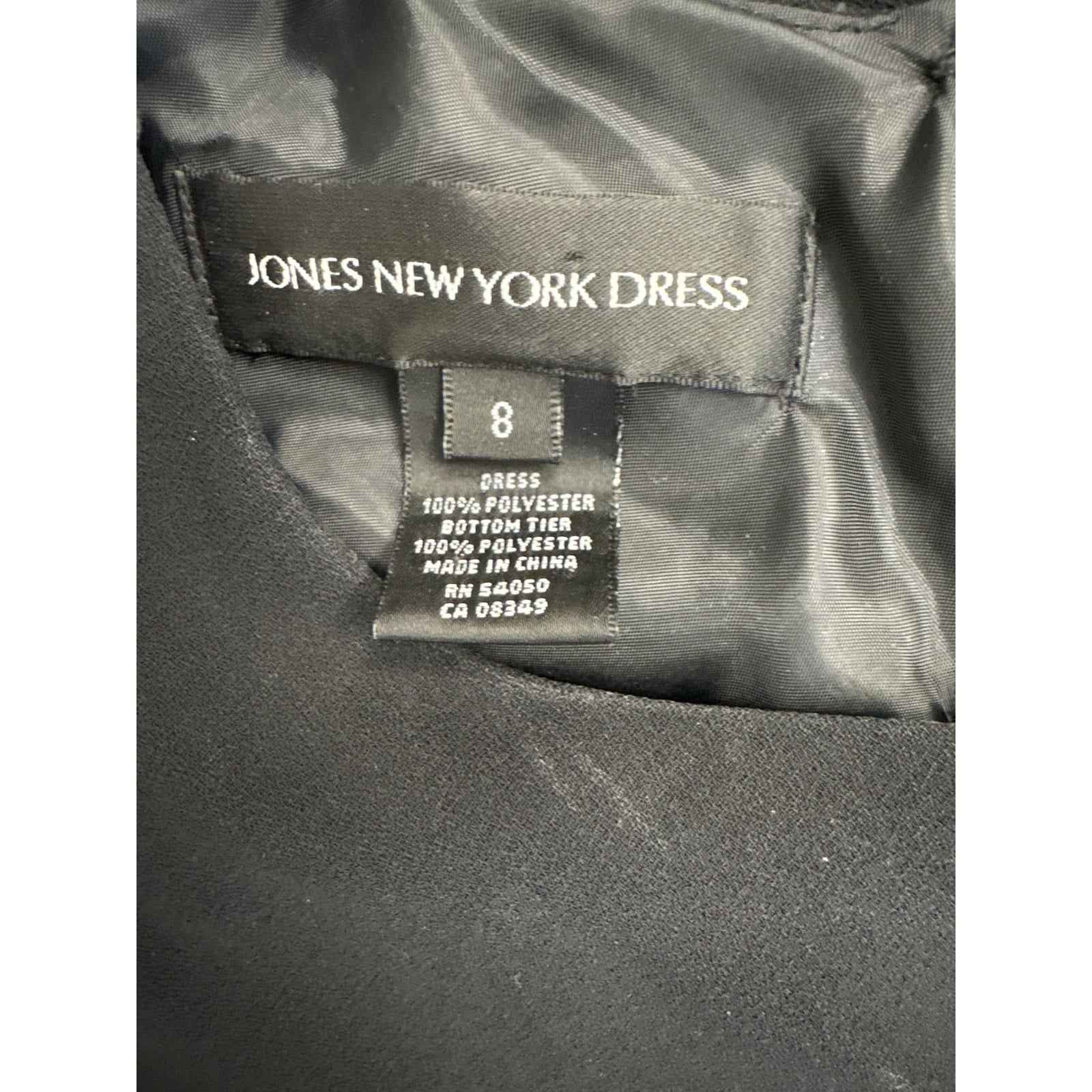JONES NEW YORK DRESS BLACK SLEEVELESS SPECIAL OCCASION DRESS SZ 8