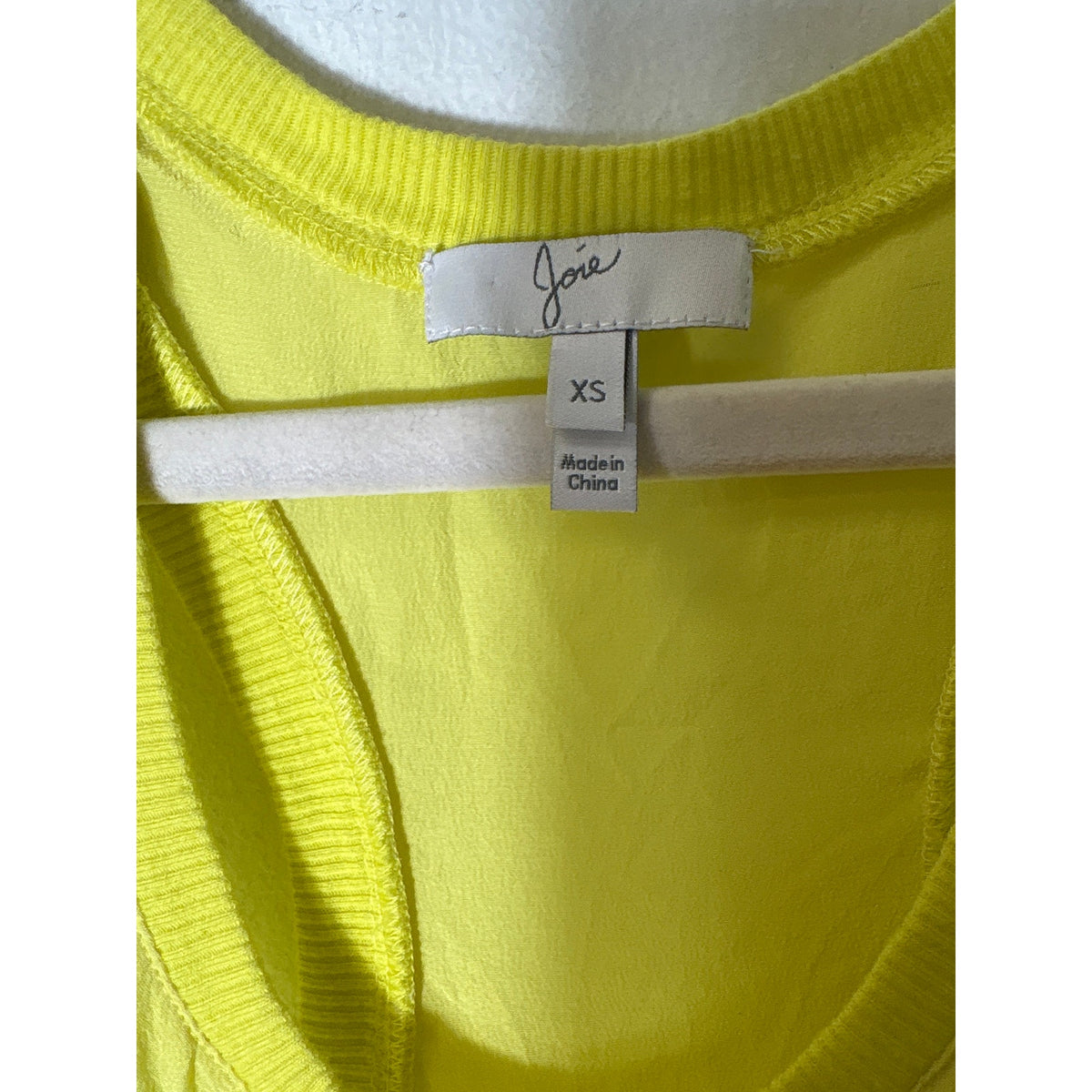 Joie Neon Yellow Racerback Silk Tank Sz XS