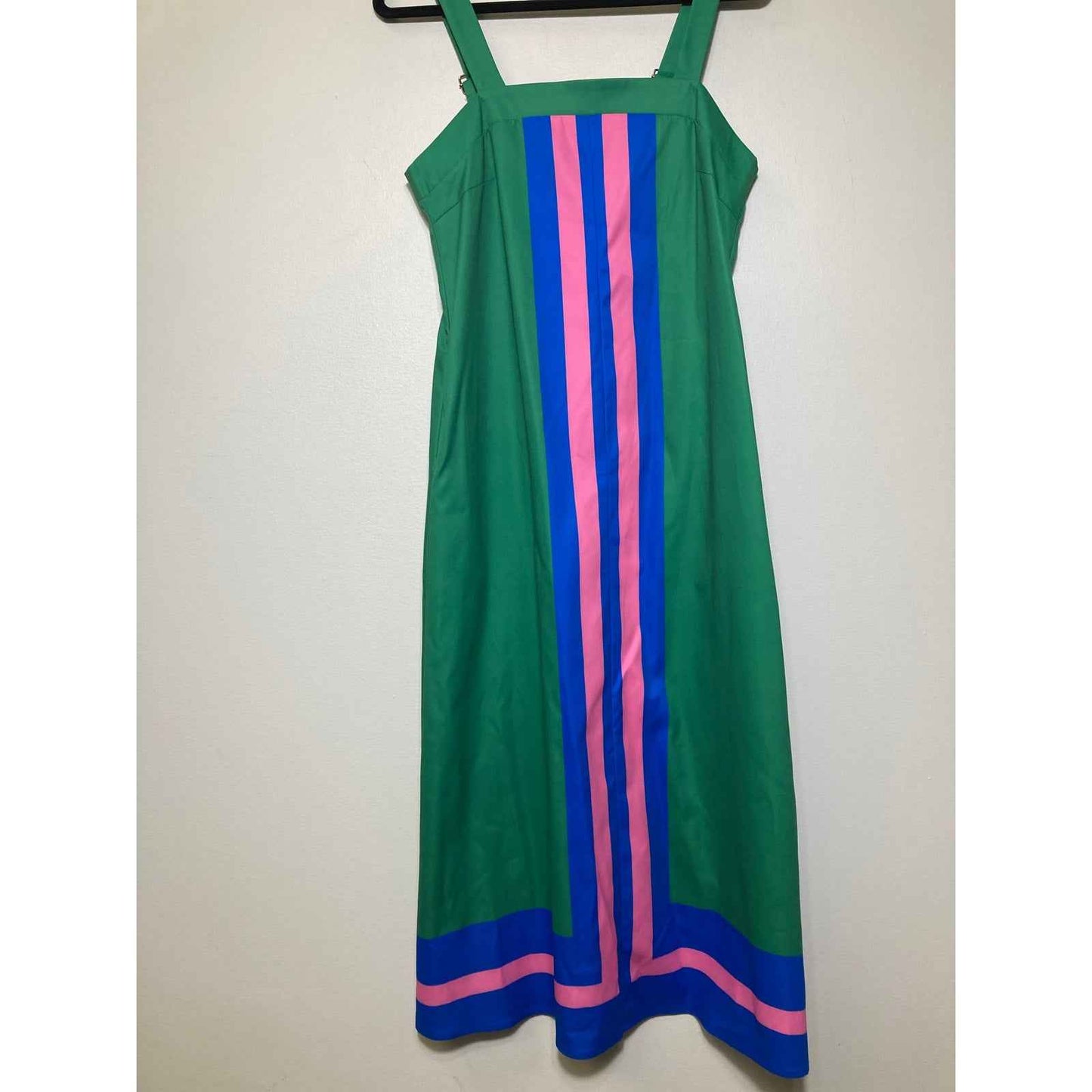 Fashion Green, Blue, Pink Stripe Maxi Dress Sz S/M