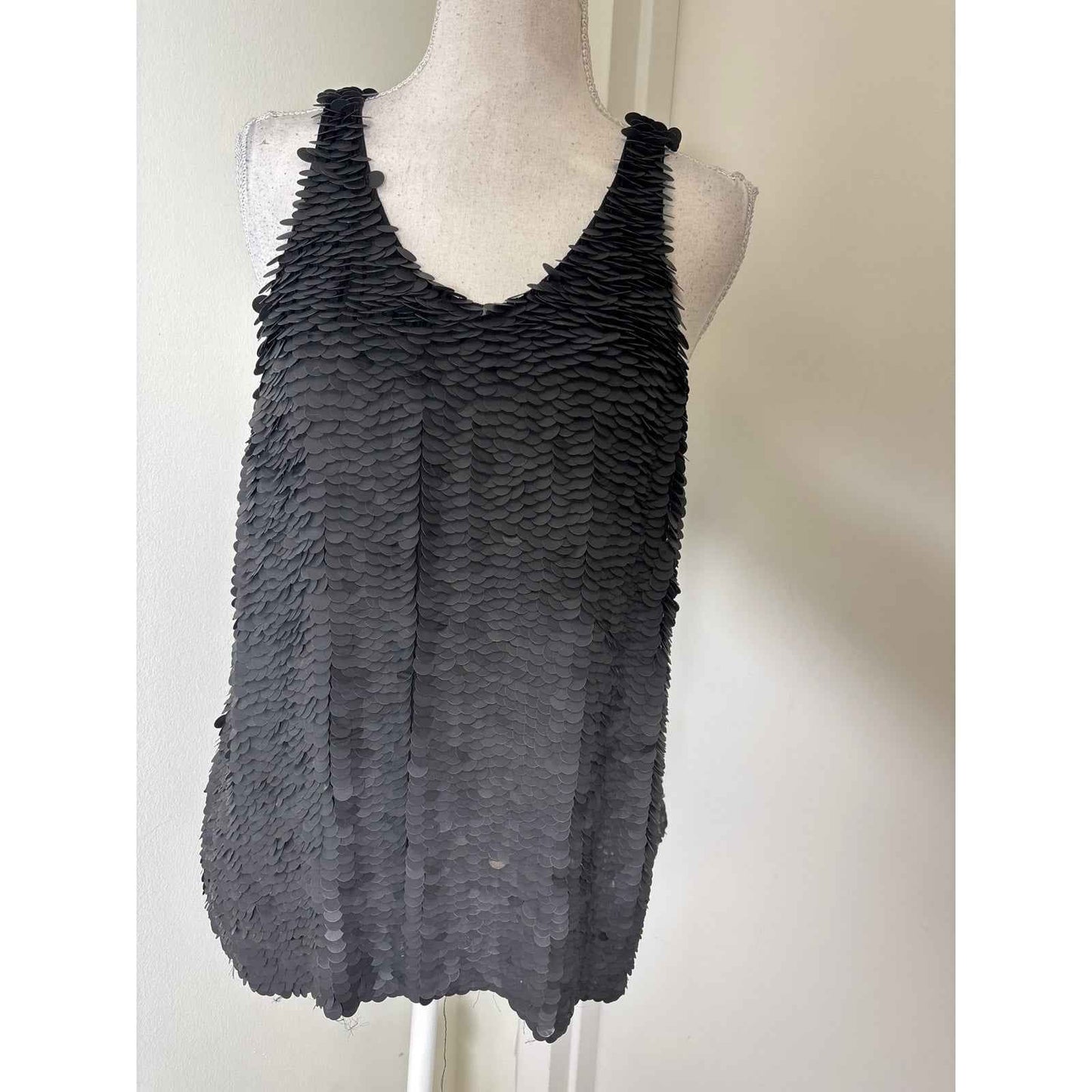 3.1 Phillip Lim Fish Scale Sequin Razor Back Tank sz 4