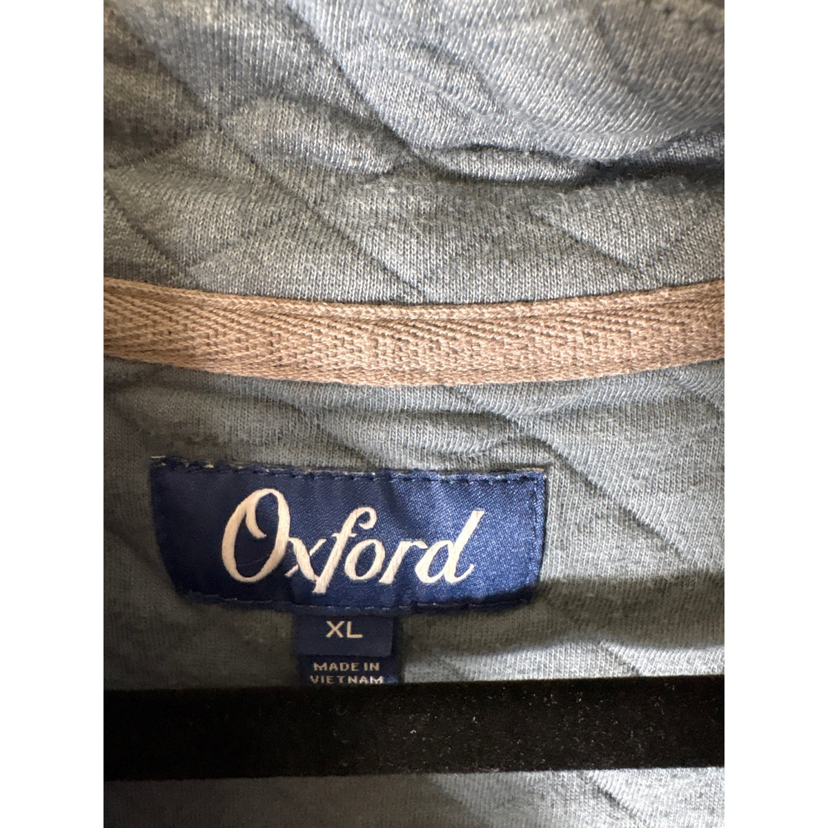 Men's Oxford Blue Long Sleeve Quilted Pullover Sz XL