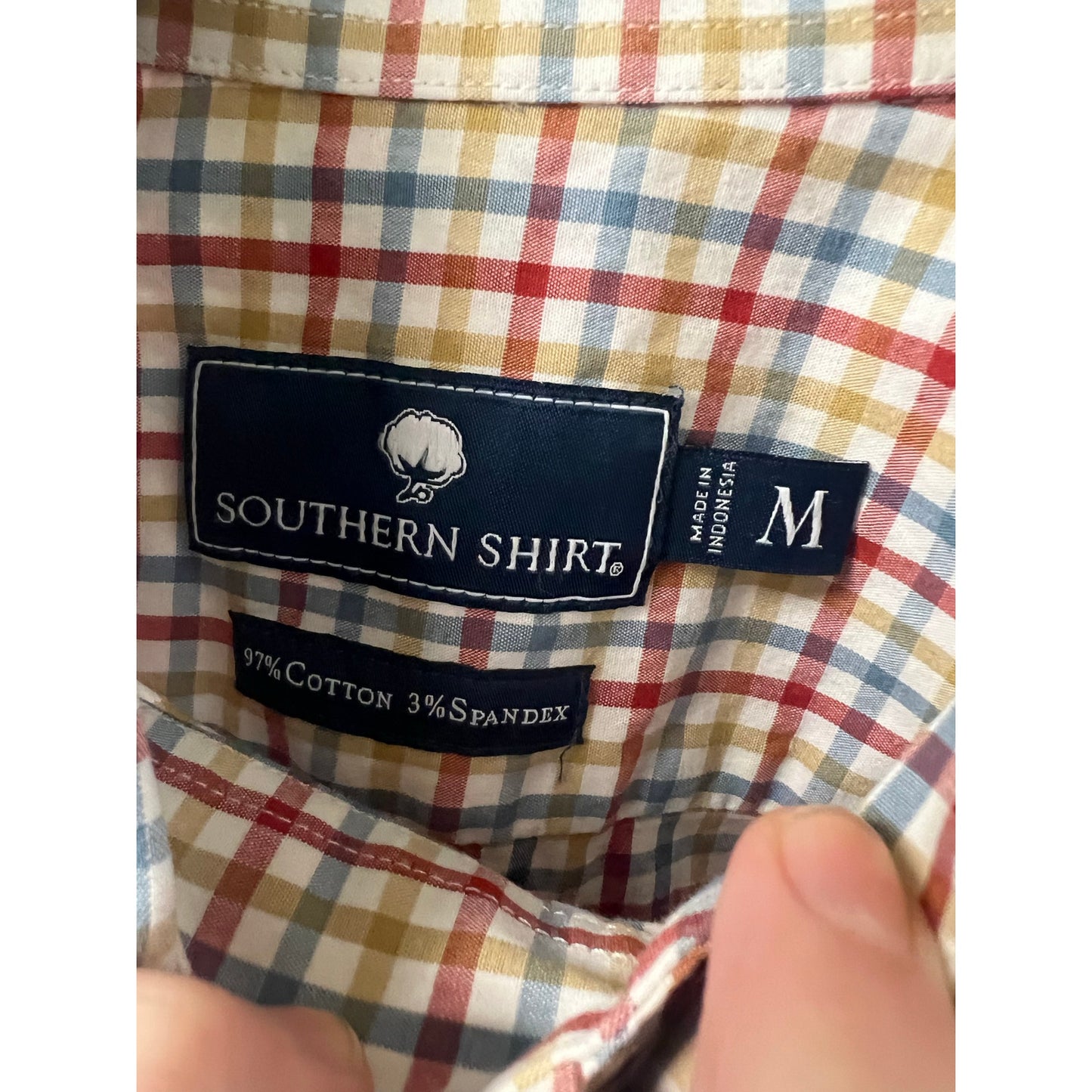 Southern Shirt Multi Color Gingam Long Sleave Button Up Sz M