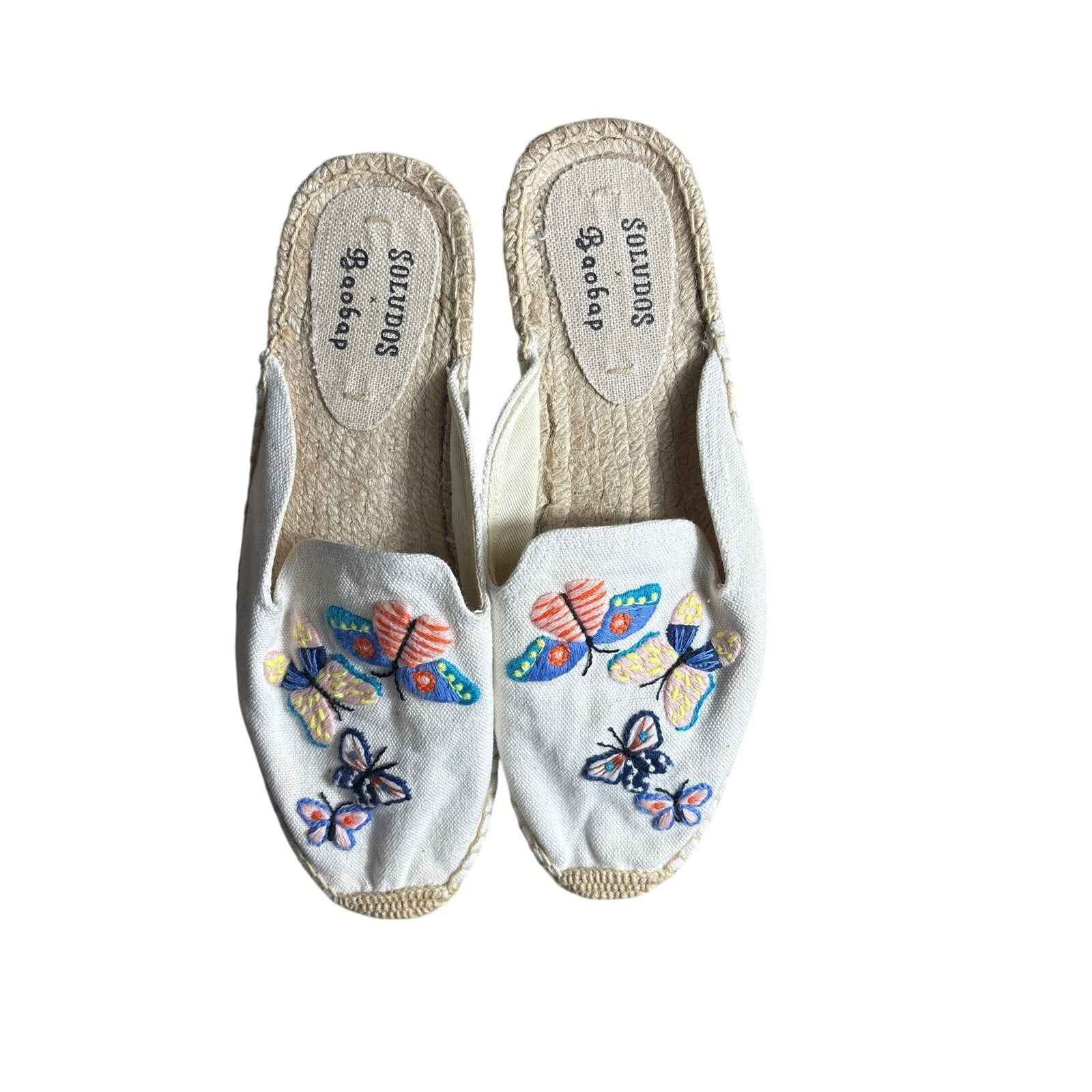 Soludos x Baobap Embroidered Slides Sz 8