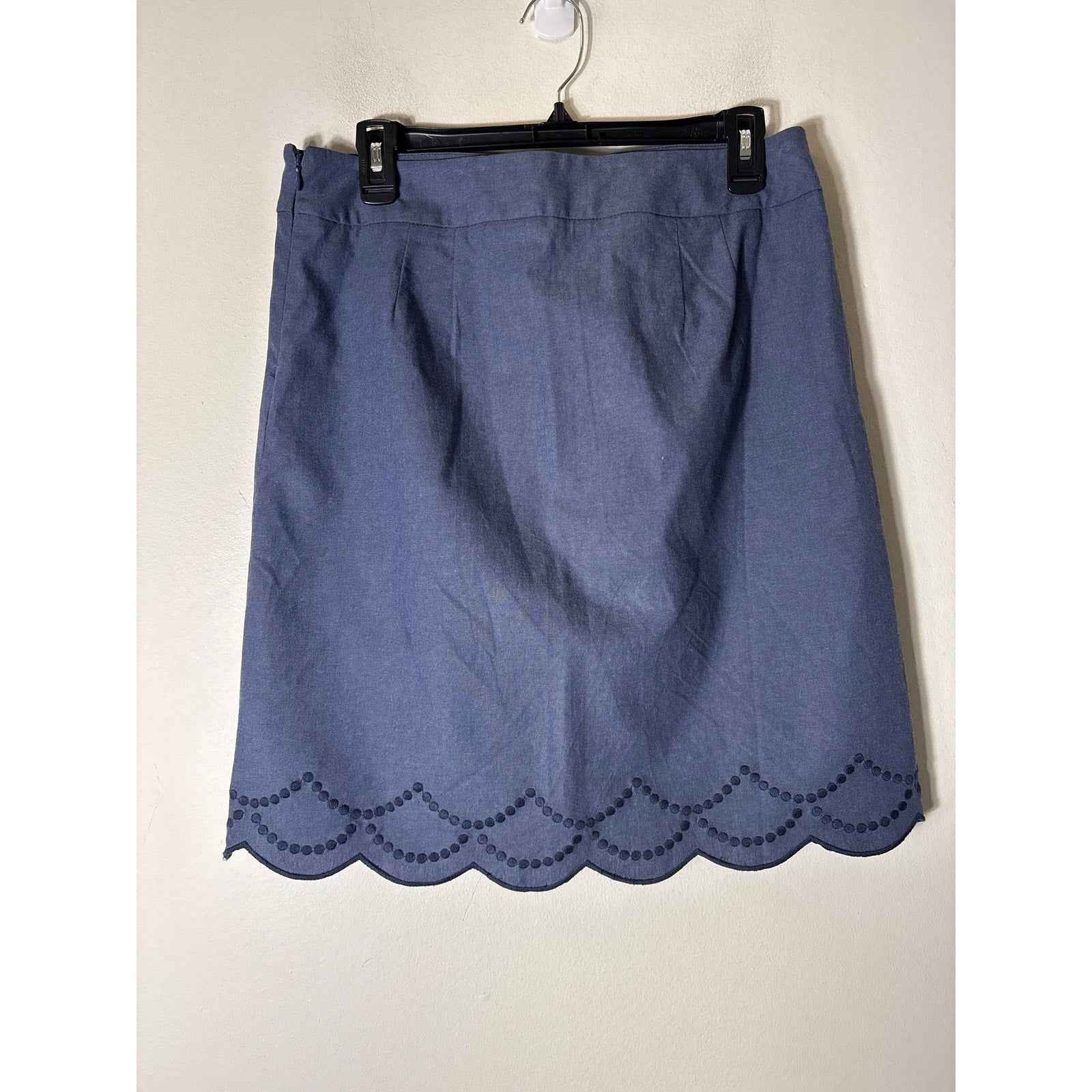 Talbots Chambray Scalloped Hemline Skirt Sz 10P