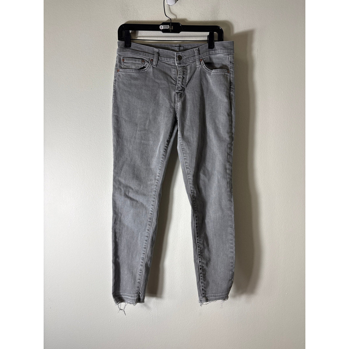 Principle Demin Gray Skinny Jeans with Raw Hem Sz 29