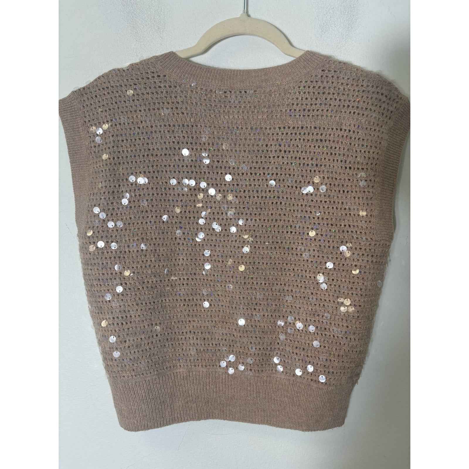 Madewell Tan Knit Sleeveless V-Neck Sweater Sz XS