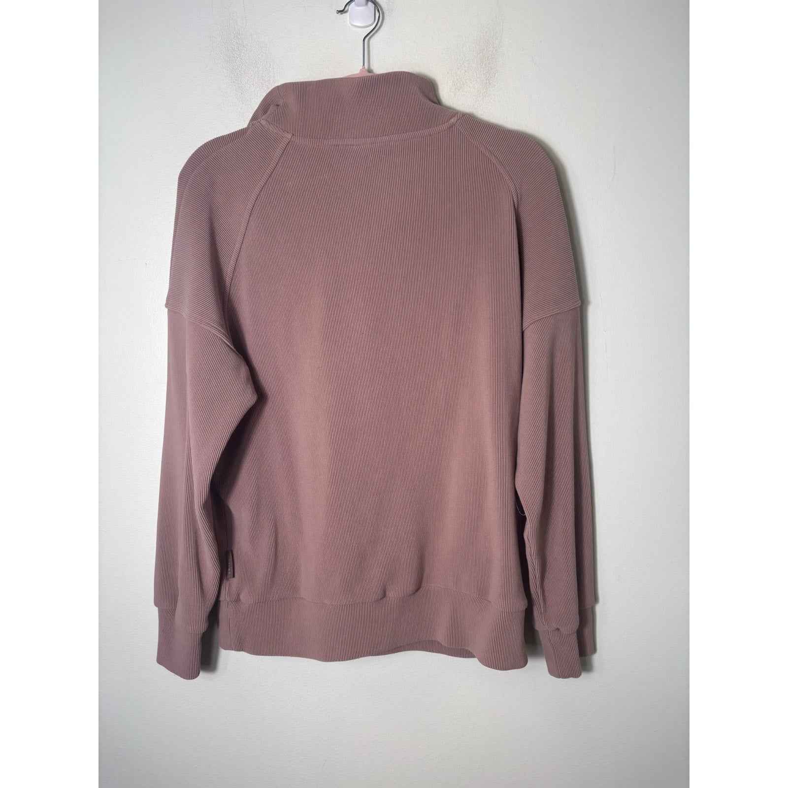 Varley Mauve 1/4 Zip Ribbed Pullover Sz L
