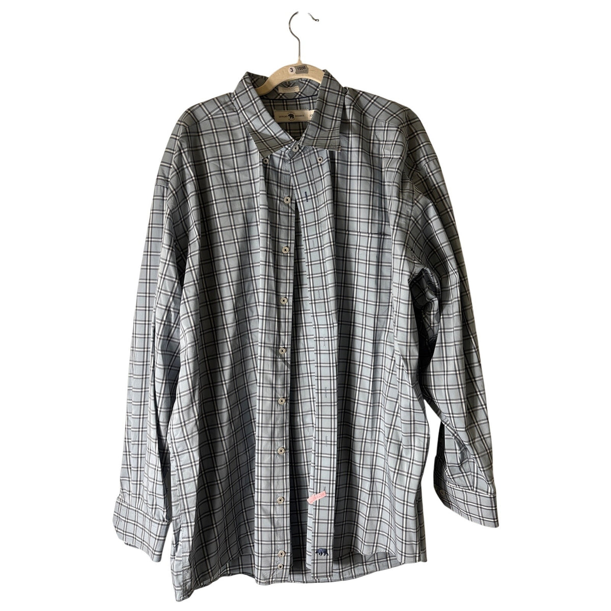 Onward Reserve Blue and Gray Plaid Button Up Shirt Sz XXL