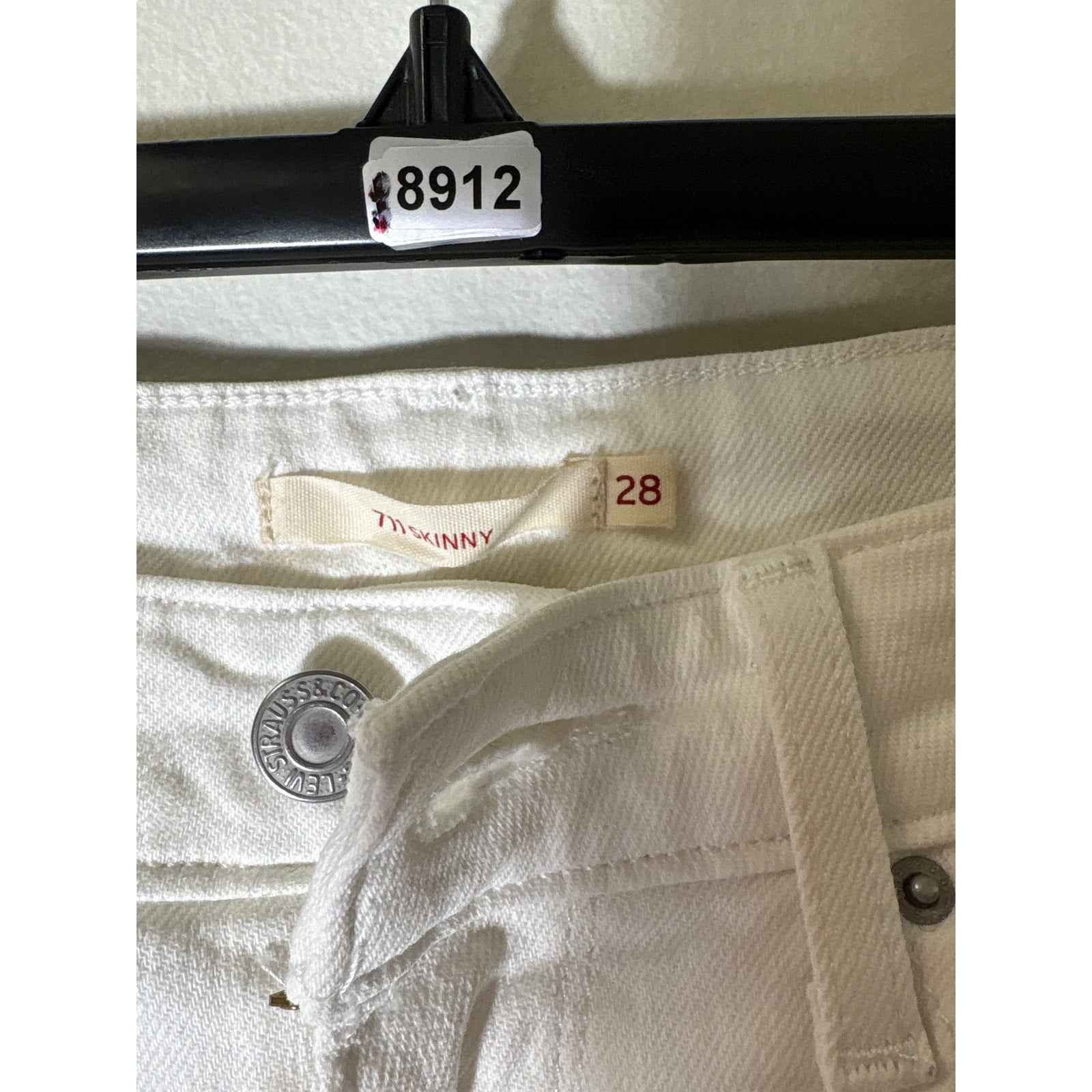 Levi's White 711 Skinny Denim Jeans Sz 28