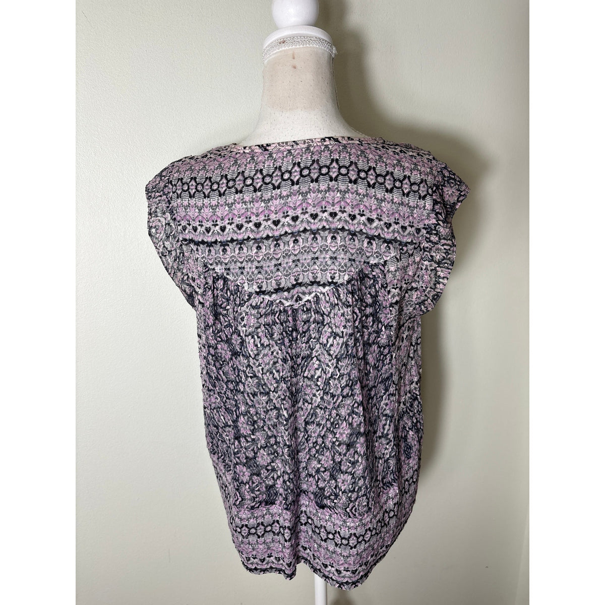 Rebecca Taylor Lavender Cap Sleeve V-Neck Top Sz 2