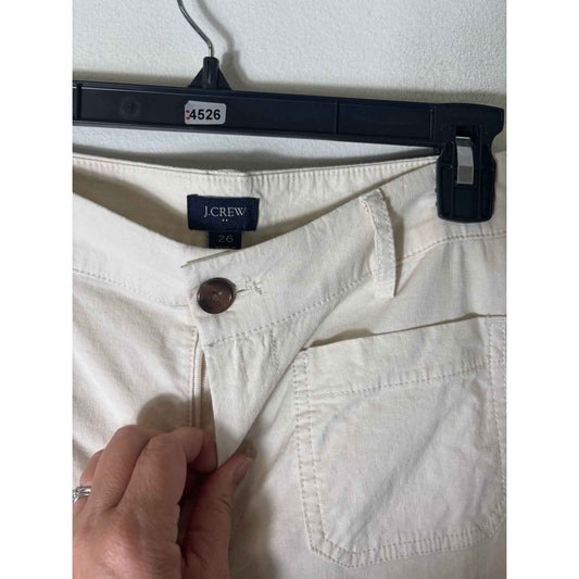 J.Crew Cream Front Pocket Slacks Sz 26