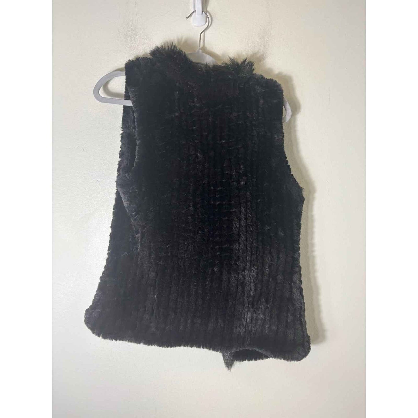 Dolce Cabo Black Rabbit Fur Vest Sz s