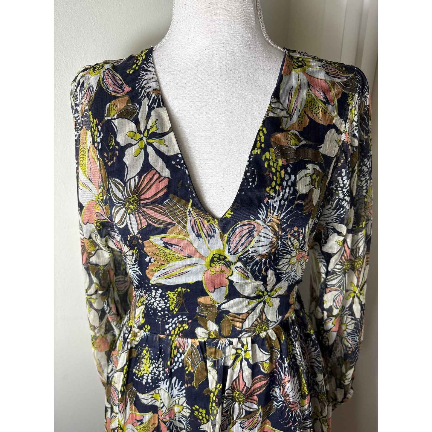 NWT Tanya Taylor Vivaria Black Floral Dress Sz S