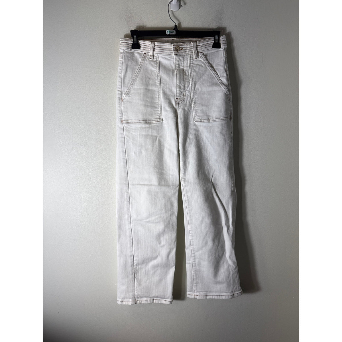 Frame White And Brown Stitched Denim Sz 27