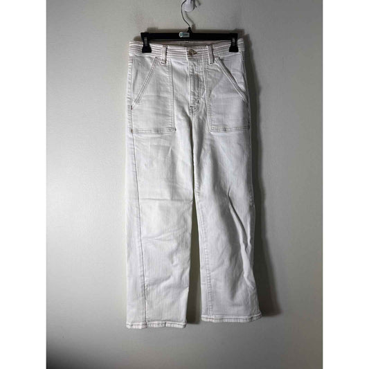 Frame White And Brown Stitched Denim Sz 27