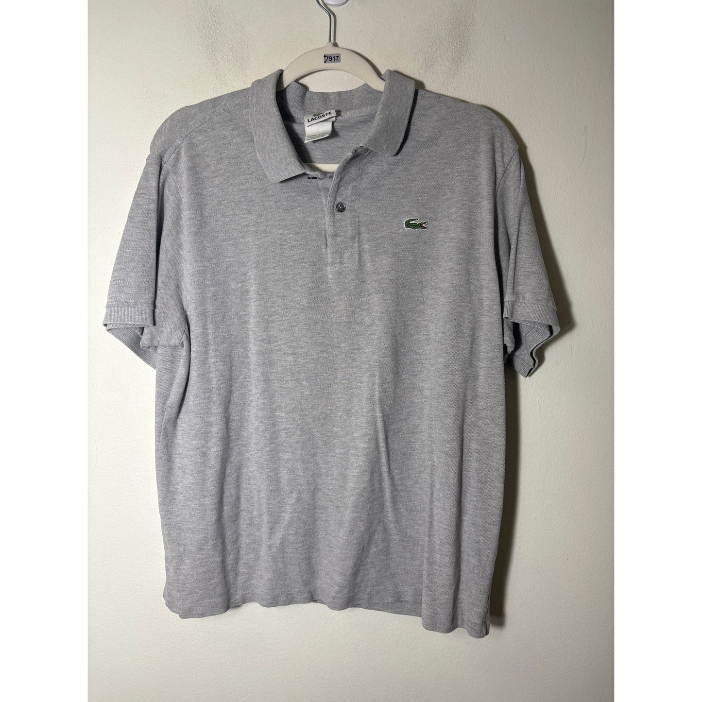 Men's Lacoste Gray Short Sleeve Cotton Polo Style Shirt Sz L
