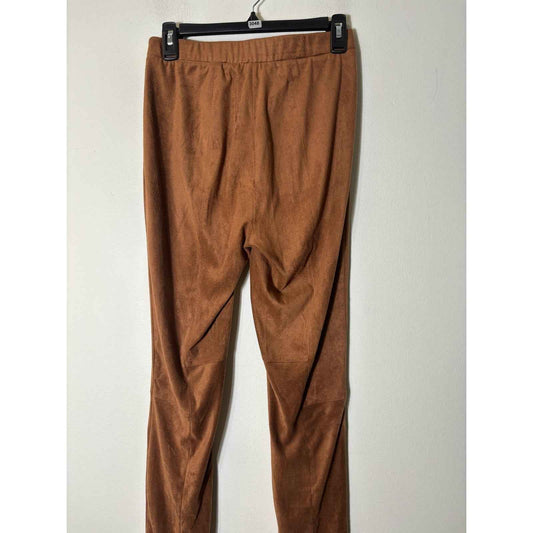 Cupcakes and Cashmere Brown Faux Suede Pull On Leggings Sz S