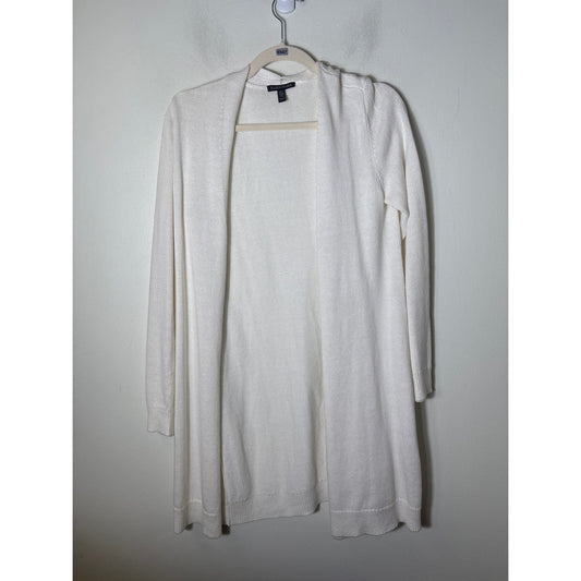 Eileen Fisher White Long Cardigan Sz XS