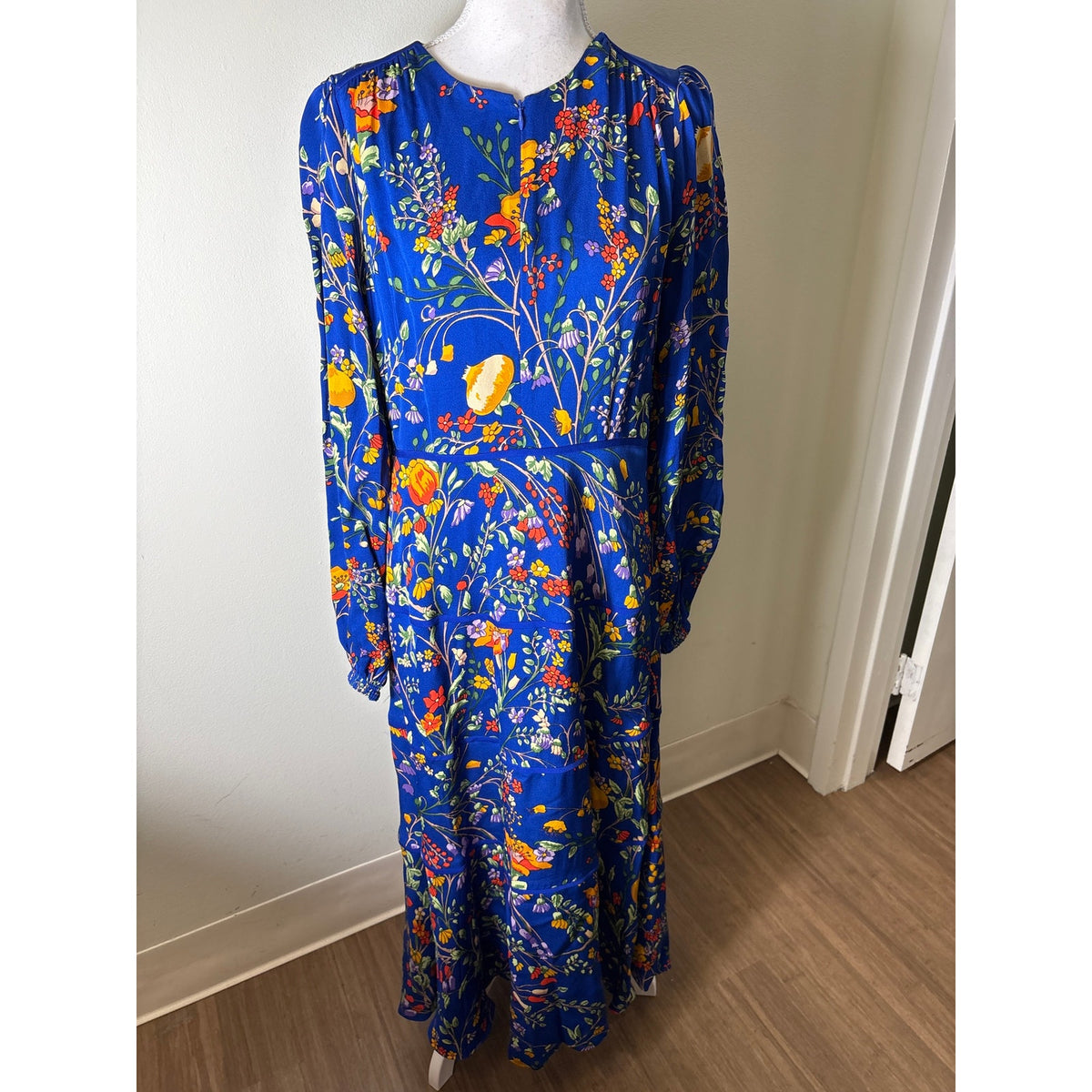 ME+EM Blue and Yellow Floral Maxi Dress Sz 10
