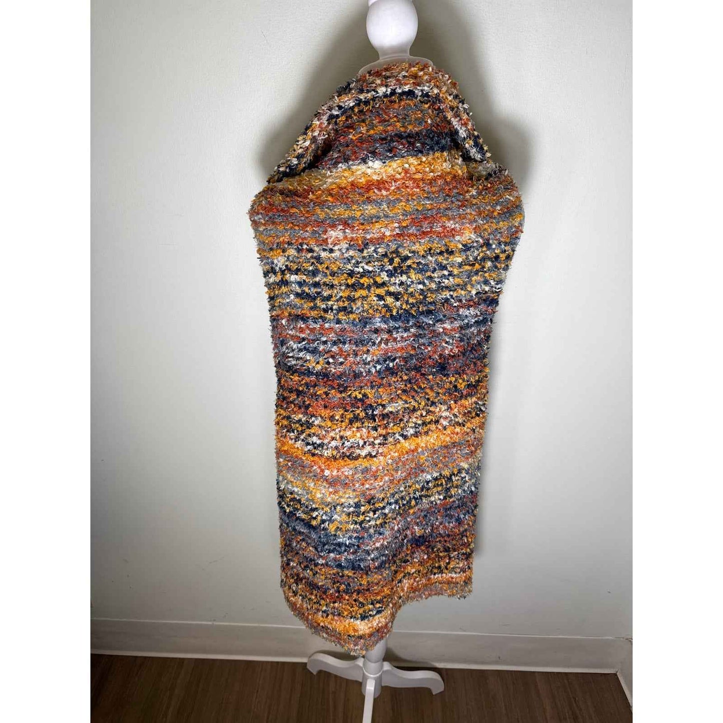 NWT Pilcro Anthropolgie Orange Sleeveless Open Front Cardigan Sz M