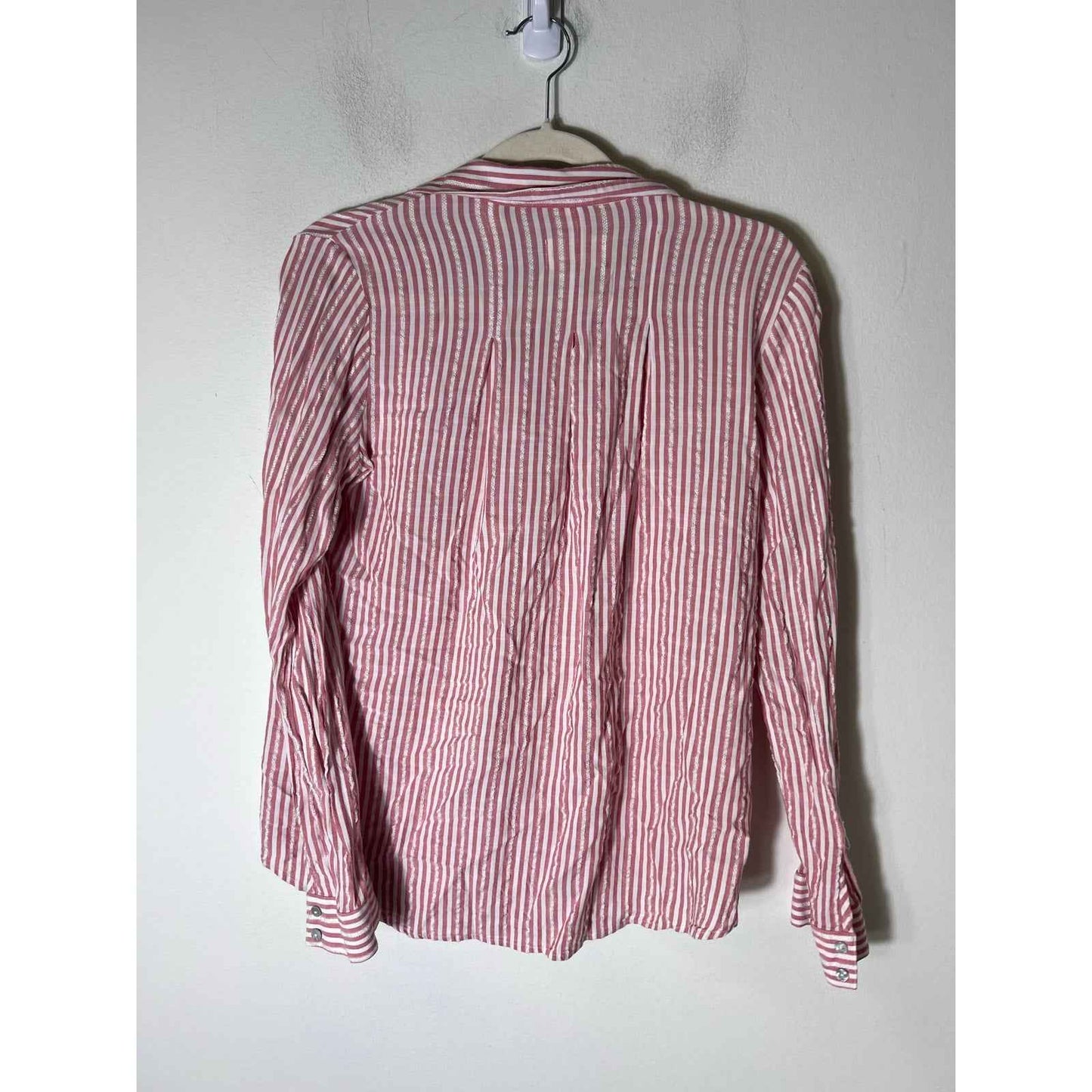 Universal Thread Red White Stripe Long Sleeve Button Up Shirt Sz S