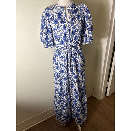 Emerson Fry / India Collection Blue and White Floral Maxi Dress Sz S