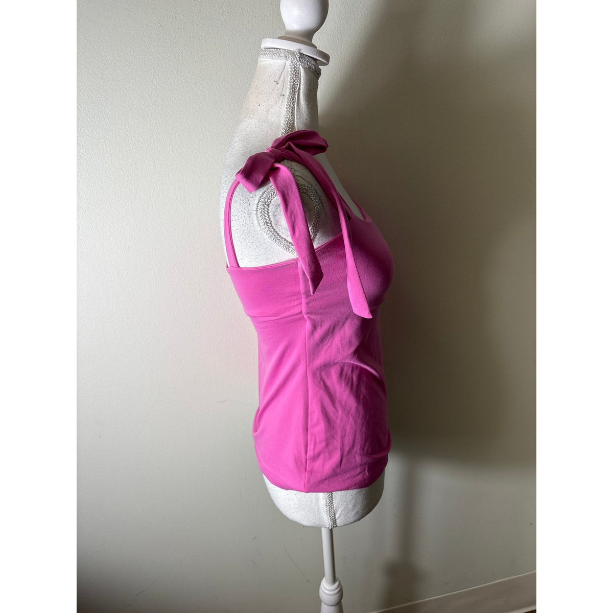 Susana Monaco Pink Shoulder Tie Top Sz S