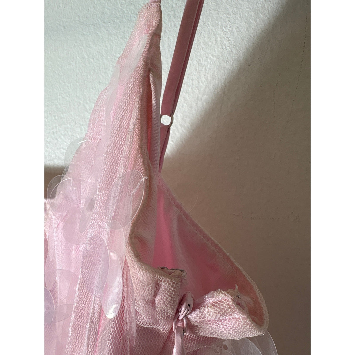 Sndys Pink Clear Fish Scale Mini Dress Sz S