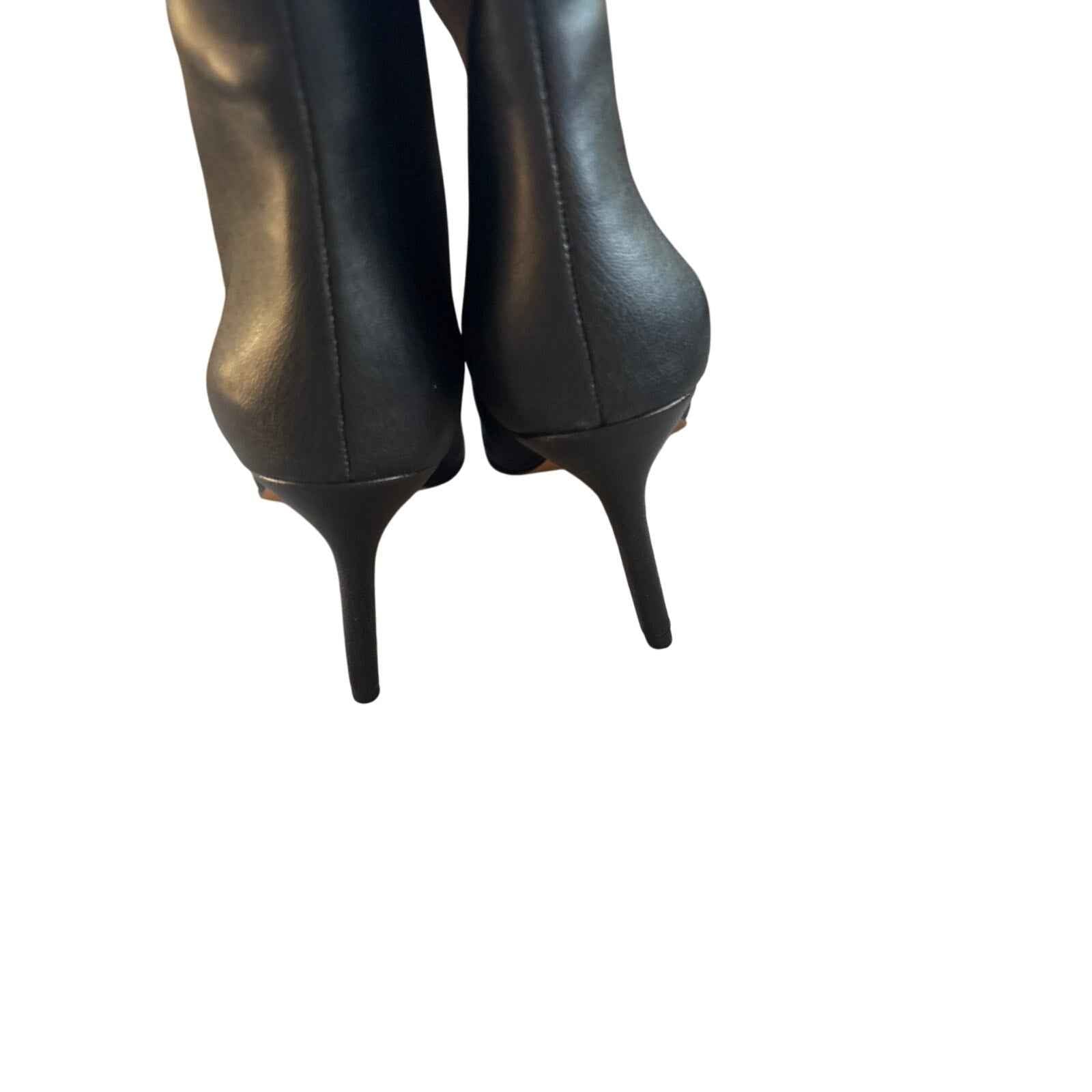 NWOB Katy Perry Black Stiletto Pointed Toe Slip On Boots SZ 6