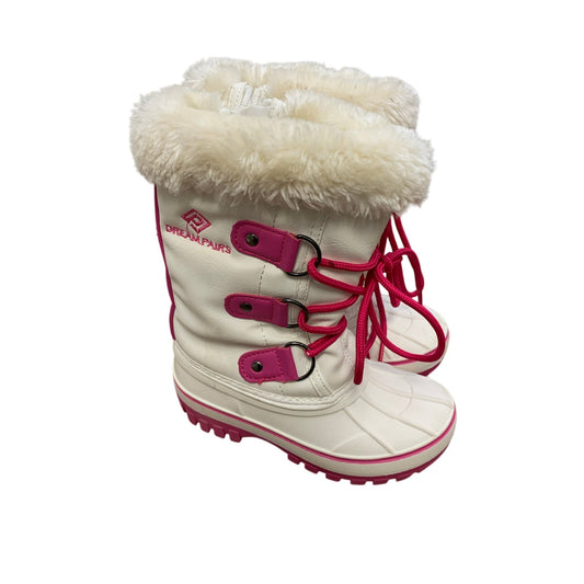 Girls Dream Pairs Pink Fuzzy Snow Boots Childrens Sz 10
