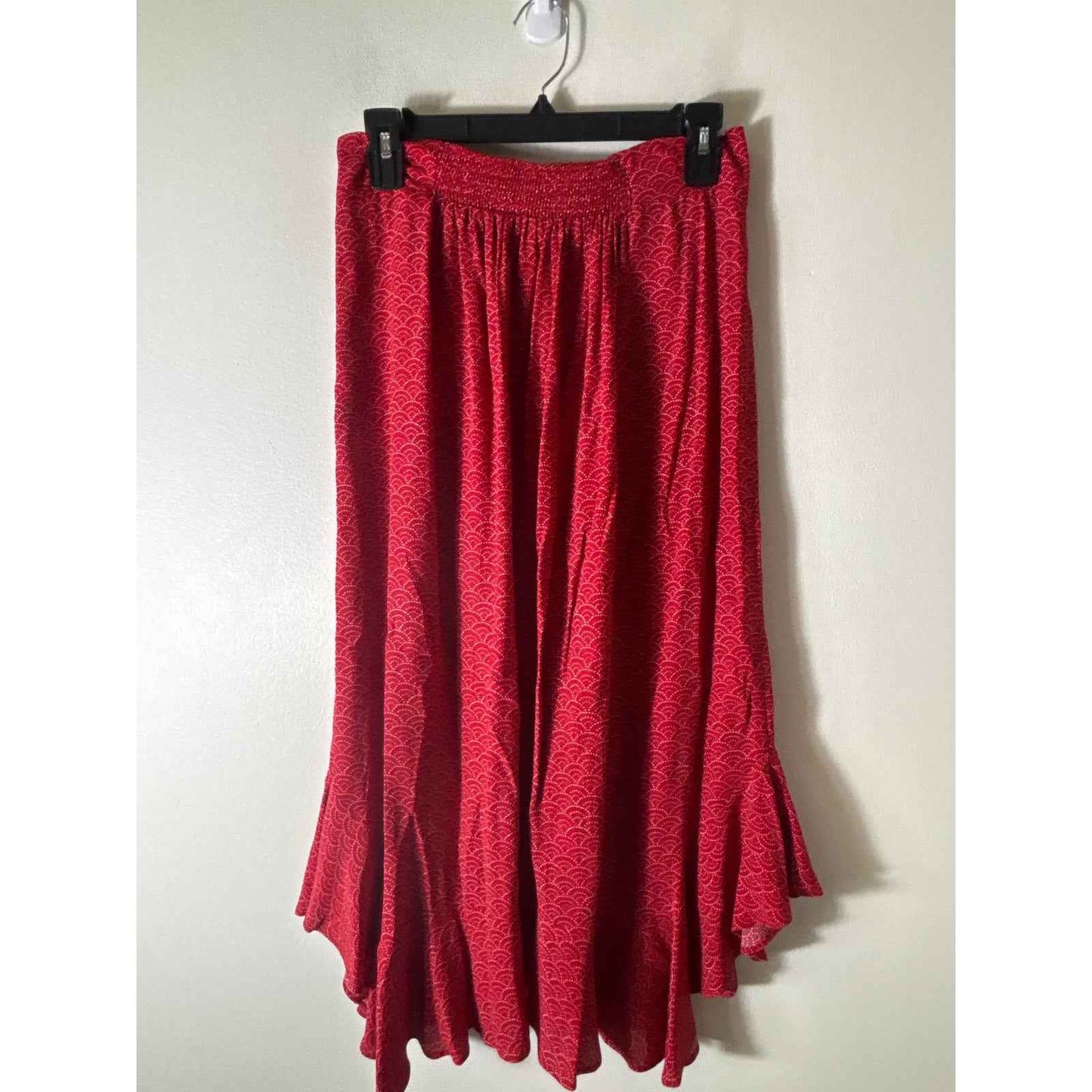 ba&sh Red Long Flouncy Skirt Sz 6